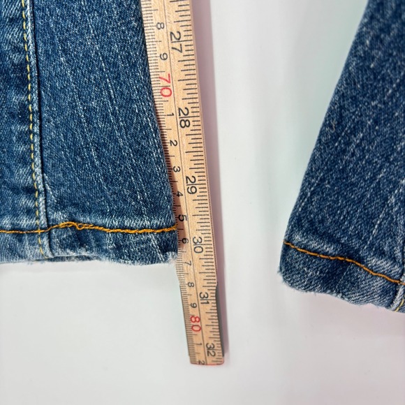 Vintage 00s Levi's 504 Slouch Flare Jeans Sz 5 Y2K Low Rise Stretch Embellished - Picture 13 of 14